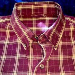 Burgandy & Beige Button up | Long Sleeve